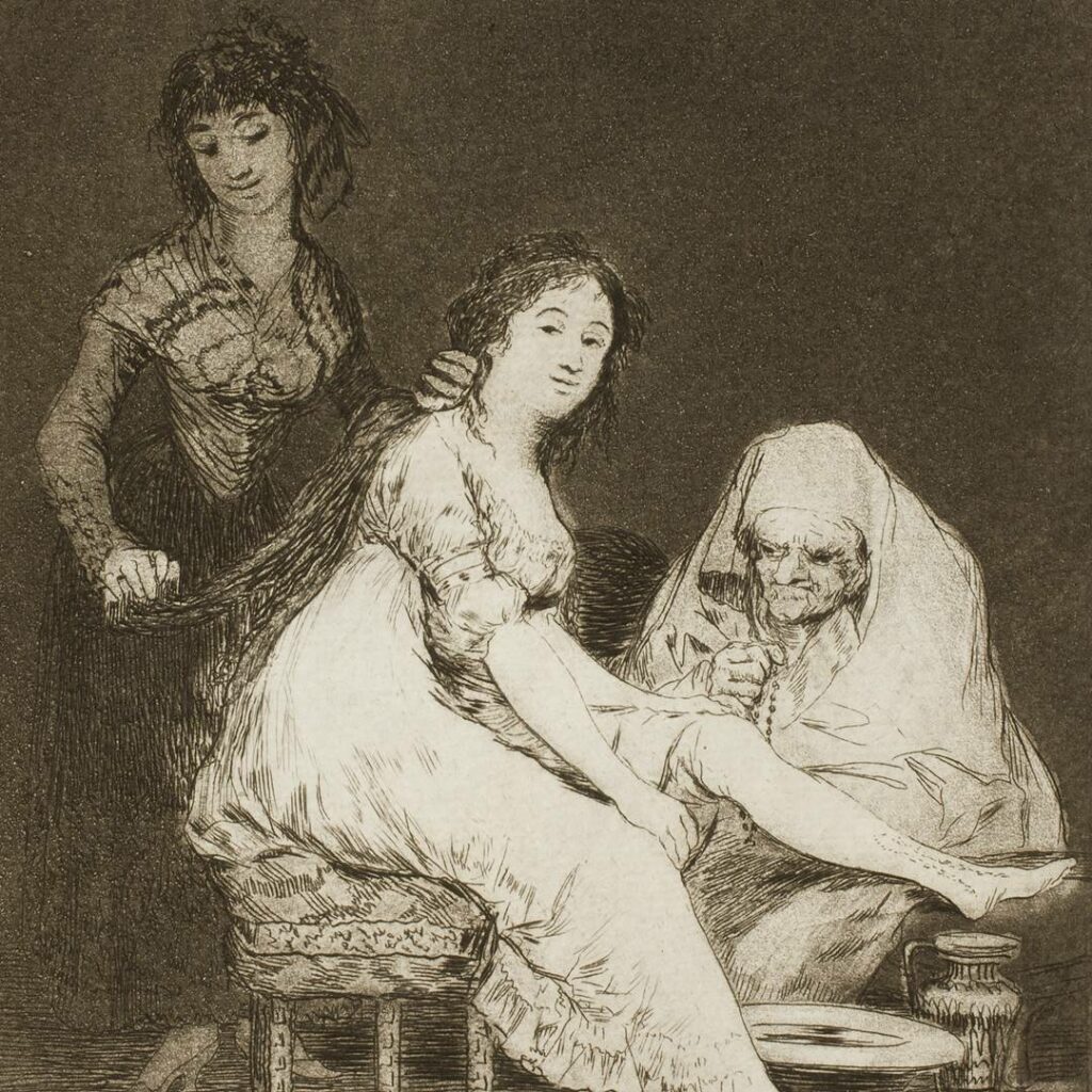 Capricho 32, Ruega por ella, Francisco de Goya, 1799.
