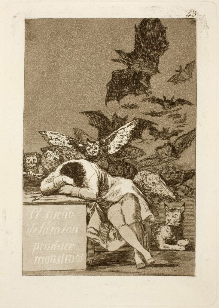 El sueño de la razón. Los Caprichos. Goya.